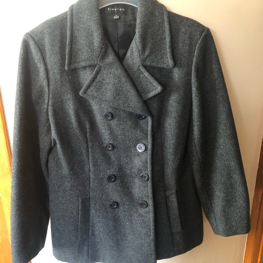 Braetan Gray button down Pea Coat